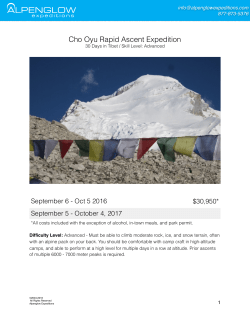 Cho Oyu Rapid Ascent Expedition