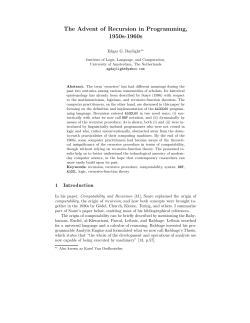 The Advent of Recursion in Programming, 1950s-1960s