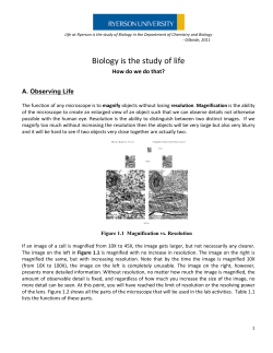 Biology - Life Exploration Editted Jan 2013