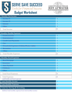 Budget Worksheet