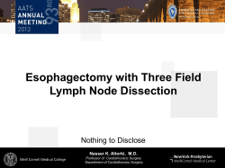 Esophagectomy with Three Field Lymph Node Dissection