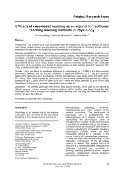 Efficacy of case-based learning as an adjunct to traditional teaching