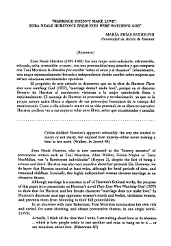 Marriage Doesn`t Make Love. Zora Neale Hurston`s Their Eyes Were