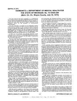 KAIMOWITZ v. DEPARTMENT OF MENTAL HEALTH