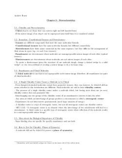 Chapter 5 - Stereochemistry