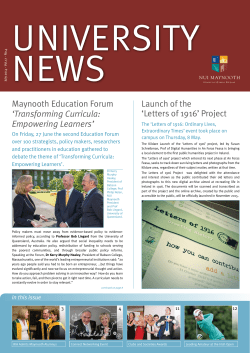 Launch of the `Letters of 1916` Project Maynooth Education Forum