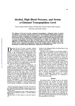 Alcohol, High Blood Pressure, and Serum y-Glutamyl