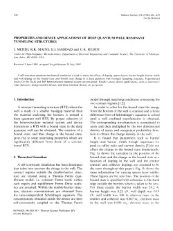 PROPERTIES AND DEVICE APPLICATIONS OF