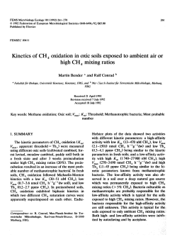Kinetics of CH4 oxidation in oxic soils exposed to ambient air or high