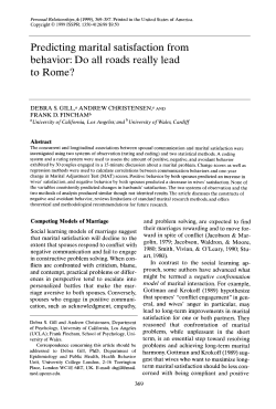 Predicting marital satisfaction from behavior: Do all roads really lead