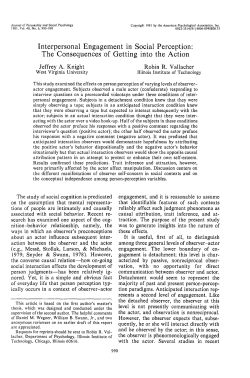 Interpersonal Engagement in Social Perception: The Consequences