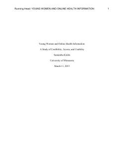 Running Head: YOUNG WOMEN AND ONLINE HEALTH