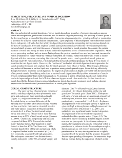 Starch type, Structure and Ruminal Digestion