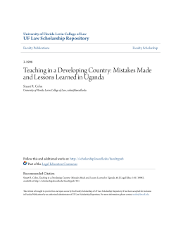 Teaching in a Developing Country: Mistakes Made and Lessons