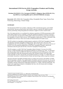 International GNSS Service (IGS) - International Federation of