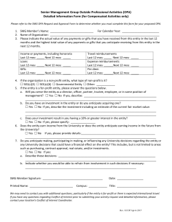 Senior Management Group Outside Professional Activities (OPA