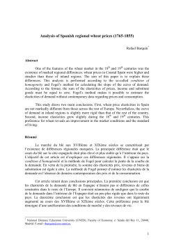 Analysis of Spanish regional wheat prices (1765-1855)