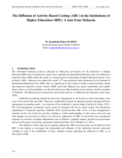 The Diffusion of Activity-Based Costing (ABC) in the Institutions of