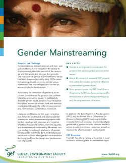 Gender Mainstreaming - Global Environment Facility