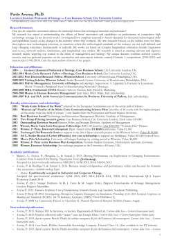 Paolo Aversa, Ph.D. - City, University of London