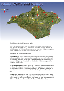 Picnic Places with picnic benches or tables. I know the Island has a