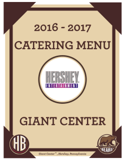 Catering Menu - Hershey Entertainment