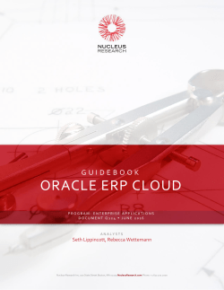 Nucleus Research, Guidebook, Oracle ERP Cloud