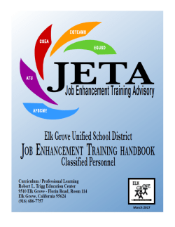 JETA Job Enhancement Training Handbook for Classified Personnel