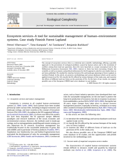 Ecosystem services&acirc;&euro;&ldquo;A tool for sustainable