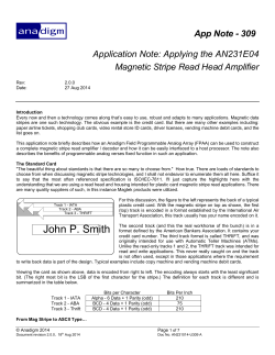 Applying the AN231E04 Magnetic Stripe Read Head
