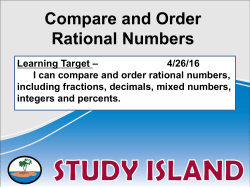 Compare and Order Rational Numbers