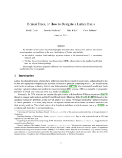 Bonsai Trees, or How to Delegate a Lattice Basis