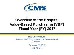 Overview of the Hospital Value-Based Purchasing (VBP Fiscal Year