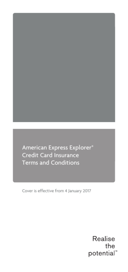 American Express Explorer&trade; Credit Card Insurance Terms and