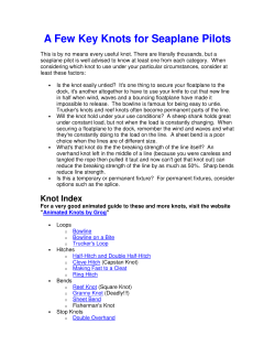 A Few Key Knots for Seaplane Pilots