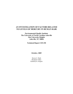 An Investigation of Factors Related to Levels of Mercury In Human Hair