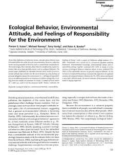 Ecological Behavior, Environmental Attitude, and Feelings of