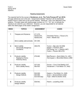 Torts II - Western State College of Law