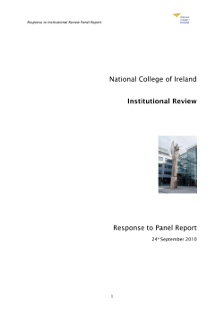 Nati Re ional C Insti sponse College itution e to Pa e of Ire nal Rev