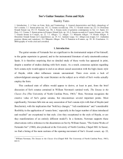 Sor`s Guitar Sonatas: Form and Style