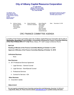 City of Albany Capital Resource Corporation