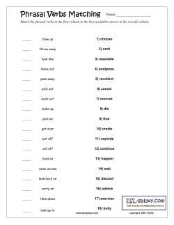 Phrasal Verbs Matching