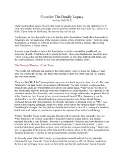 Fluoride: The Deadly Legacy