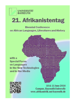 call for papers - Universit&auml;t Bayreuth - Afrikanistik