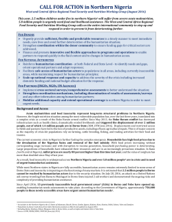 CALL FOR ACTION in Northern Nigeria