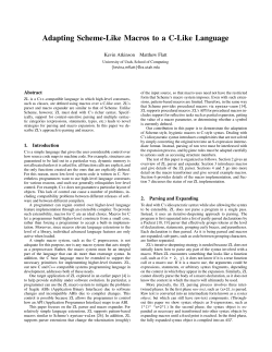 Adapting Scheme-Like Macros to a C-Like Language