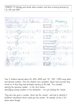 Multiplying and dividing numbers by 10, 100