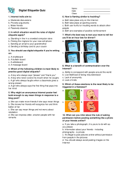 Digital Etiquette