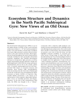 Ecosystem Structure and Dynamics in the North Pacific
