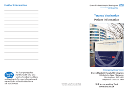 Tetanus vaccination - University Hospitals Birmingham NHS